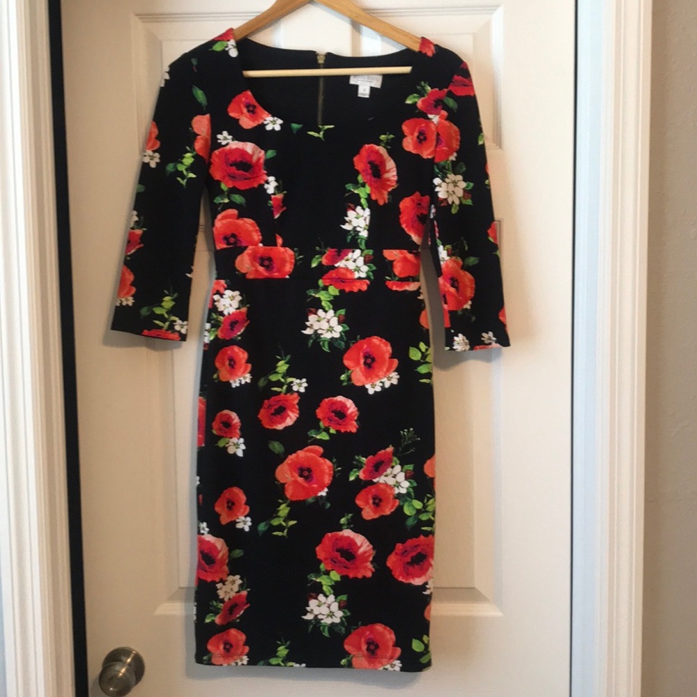 Midi floral pencil dress